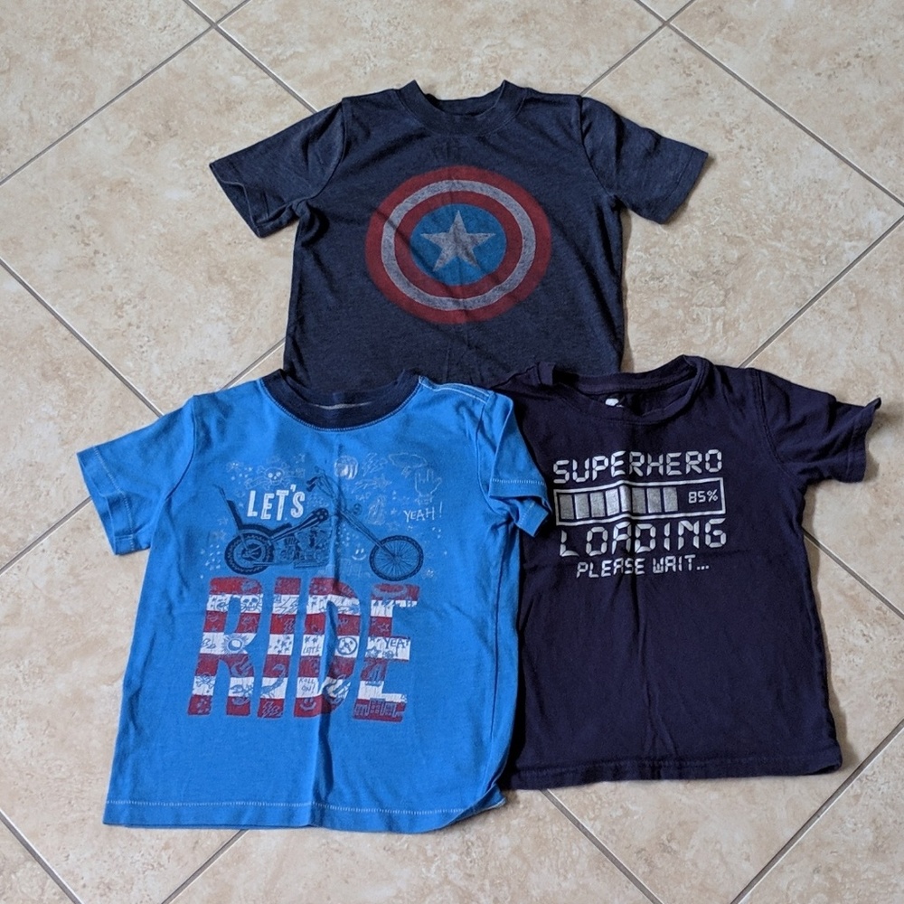 Lot of 3 boys size 5T/size 5 shirts